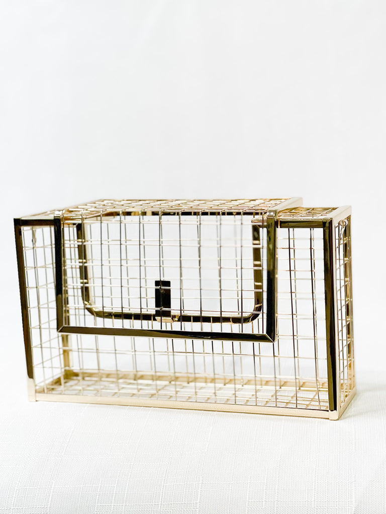 Rose gold cage on sale bag